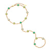 Tshenolo Multi-Tone Hand Chain Green & Gold