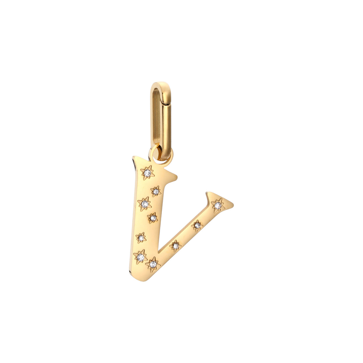 V Minnie Crystal Star Letter Charm