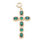 Phoebe Green Gold Cross Pendant Charm