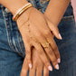 Willow Gold Multi-Pink Chunky Star Ring SIZE L