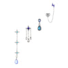 Yasmine Silver Blue Droplet Earring Stacker Set