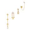 Yasmine Gold Crystal Droplet Earring Stacker Set
