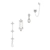 Yasmine Silver Crystal Droplet Earring Stacker Set
