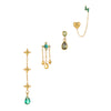 Yasmine Gold Green Droplet Earring Stacker Set