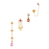 Yasmine Gold Pink Droplet Earring Stacker Set