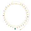 Ysabelle Gold Blue Double Droplet Stacking Belly Chain