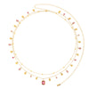 Ysabelle Gold Pink Double Droplet Stacking Belly Chain