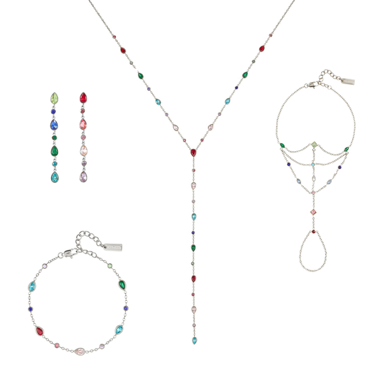 The Araminta, Kareena, Freya & Beatrice Set – Silver & Rainbow
