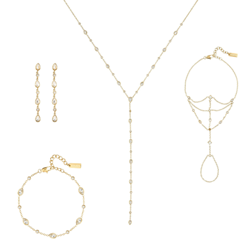 The Araminta, Kareena, Freya & Beatrice Set – Gold & Crystal