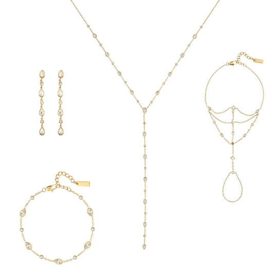 The Araminta, Kareena, Freya & Beatrice Set – Gold & Crystal