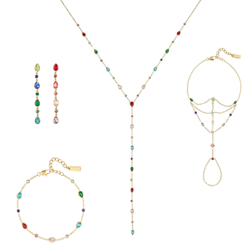 The Araminta, Kareena, Freya & Beatrice Set – Gold & Rainbow