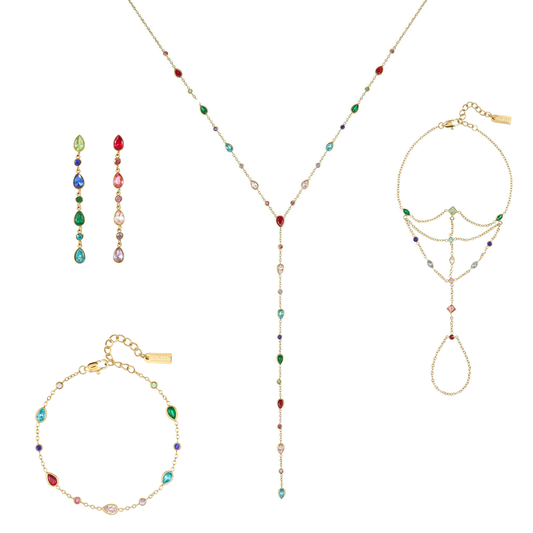 The Araminta, Kareena, Freya & Beatrice Set – Gold & Rainbow