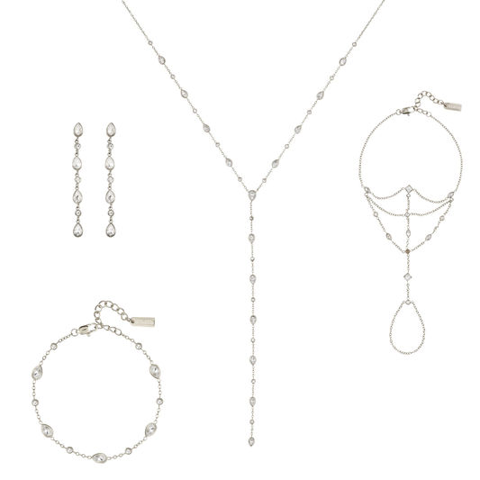 The Araminta, Kareena, Freya & Beatrice Set – Silver & Crystal