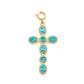 Phoebe Turquoise Gold Cross Pendant Charm