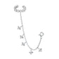 Millie Silver Crystal Chunky Ear Cuff & Droplet Chain