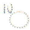 The Faiza Hoops & Ivy Belly Chain Set – Blue & Gold