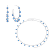 The Faiza Hoops & Ivy Belly Chain Set – Blue & Silver