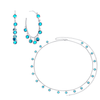 The Faiza Hoops & Ivy Belly Chain Set – Silver & Turquoise
