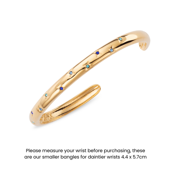 Amelia Blue Gold Star Bangle S/M