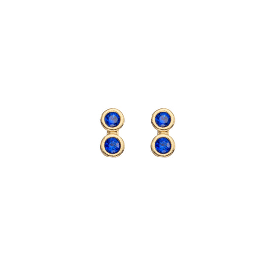 Molly Stud Earrings Gold & Blue