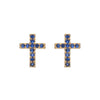 Camilla Cross Stud Earrings Gold & Blue