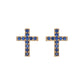 Camilla Cross Stud Earrings Gold & Blue