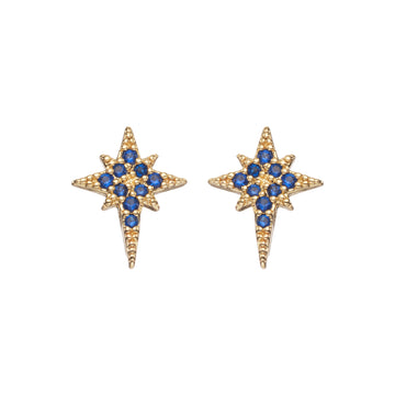 Cosima Star Stud Earrings Gold & Blue