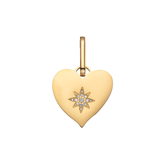 Millie Heart Pendant Charm - Gold Crystal
