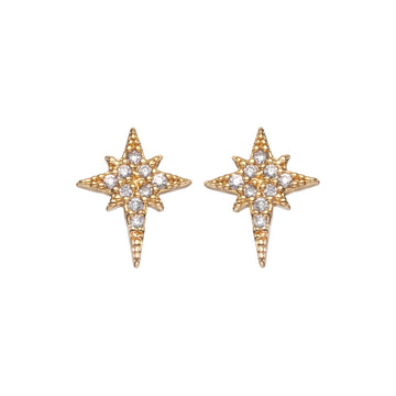 Cosima Star Stud Earrings Gold & Crystal
