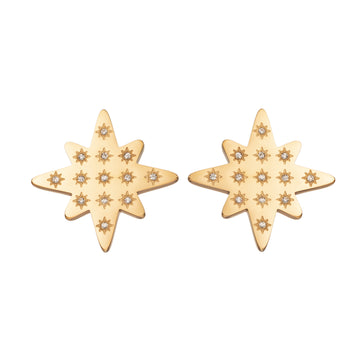 Kiki Gold Crystal Star Stud Earrings