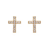 Camilla Cross Stud Earrings Gold & Crystal