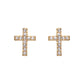 Camilla Cross Stud Earrings Gold & Crystal