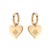 Lucinda Gold Crystal Chunky Heart Hoop Earrings
