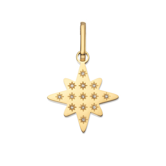 Aleena Star Pendant Charm - Gold Crystal