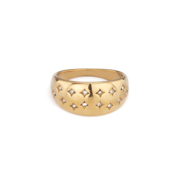 Isabel Gold Crystal Chubby Star Ring