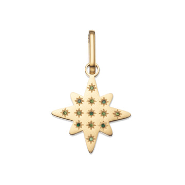 Aleena Gold Multi-Green Chunky Star Pendant Charm
