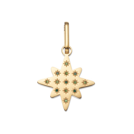 🎁 Aleena Gold Multi-Green Chunky Star Pendant Charm (100% off)