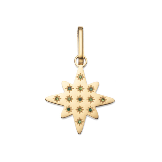 Aleena Star Pendant Charm - Gold Multi-Green