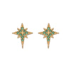 Cosima Star Stud Earrings Gold & Green
