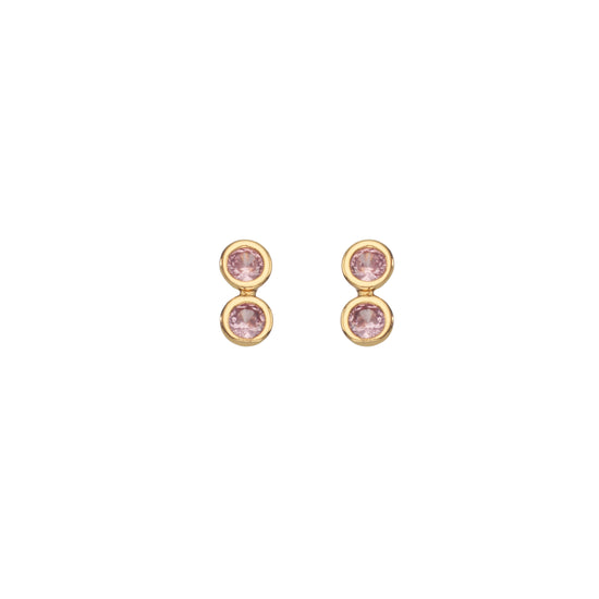 Molly Stud Earrings Gold & Pink