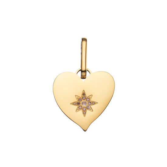 Millie Heart Pendant Charm - Gold Pink
