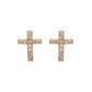 Camilla Cross Stud Earrings Gold & Pink