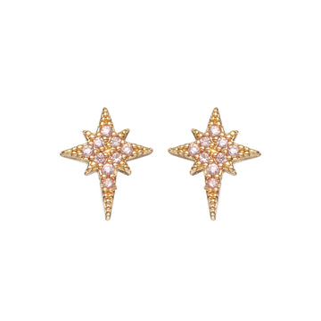 Cosima Star Stud Earrings Gold & Pink