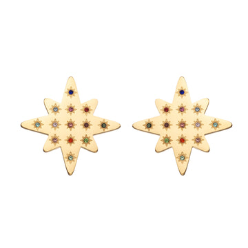 🎁 Kiki Gold Rainbow Star Stud Earrings (100% off)