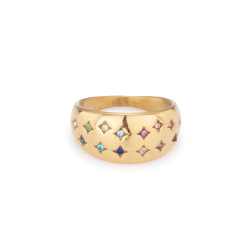 Isabel Gold Rainbow Chubby Star Ring