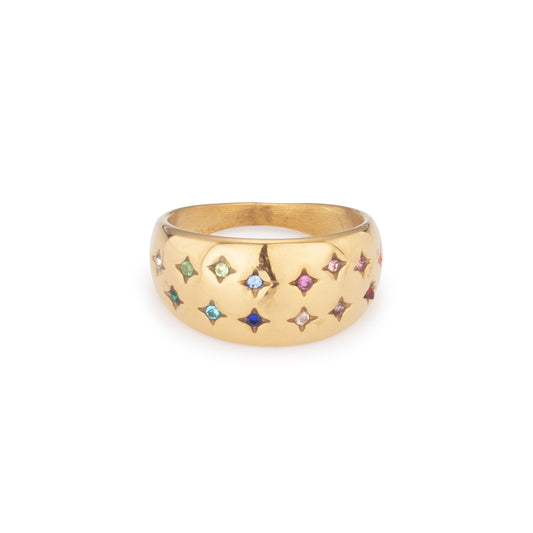 Isabel Gold Rainbow Chubby Star Ring