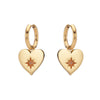 Lucinda Gold Red Chunky Heart Hoop Earrings
