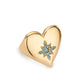 Ruby Gold Turqouise Chunky Heart Ring SIZE L