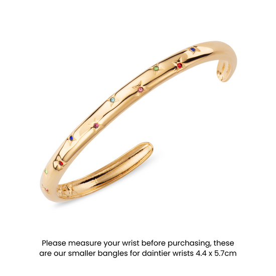 Amelia Rainbow Gold Star Bangle S/M