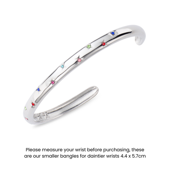 Amelia Silver Rainbow Bangle S/M